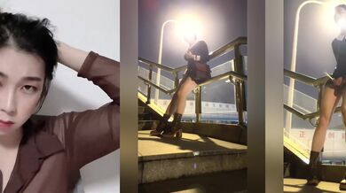 战斗女仆艾多 - 我TM天桥露出射爆，强悍丰满女妖，有没有贱狗想来吃掉~